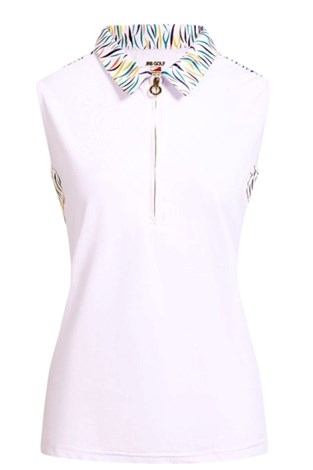 Show details for JRB Ladies Sapphire Patterned Sleeveless Top - White / Blue Print