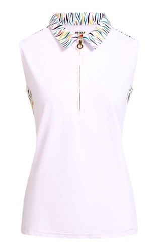 Picture of JRB Ladies Sapphire Patterned Sleeveless Top - White / Blue Print