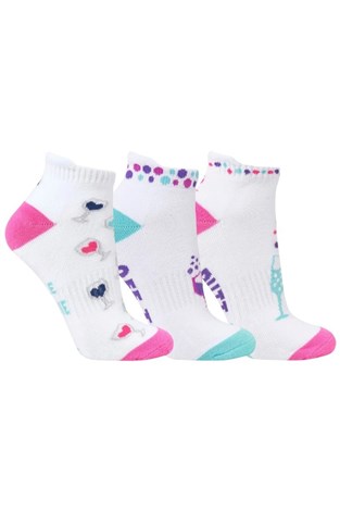 Show details for Surprizeshop Ladies 3 Pack Cushioned Socks - Boozy