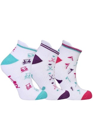 Show details for Surprizeshop Ladies 3 Pack Cushioned Golf Socks - Multi