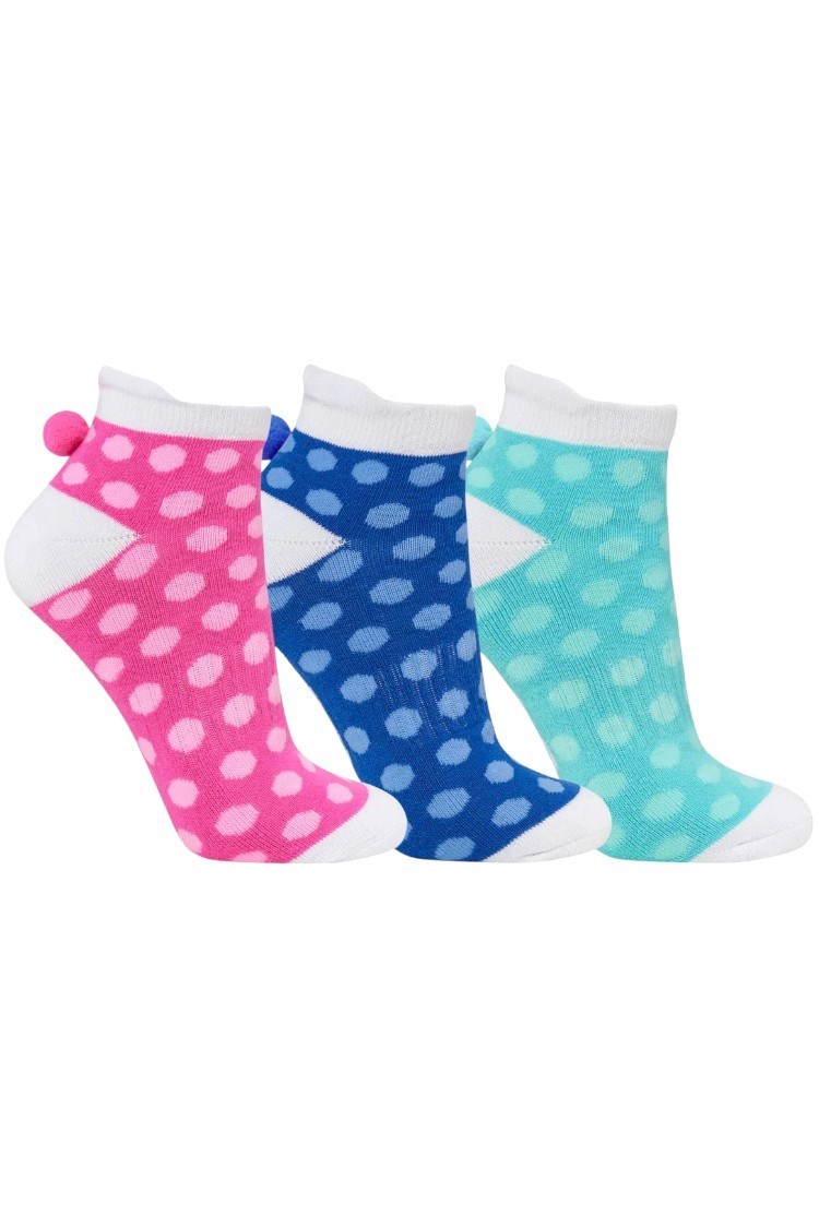Picture of Surprizeshop zns Ladies  3 Pack Pom Pom Golf Socks - Multi