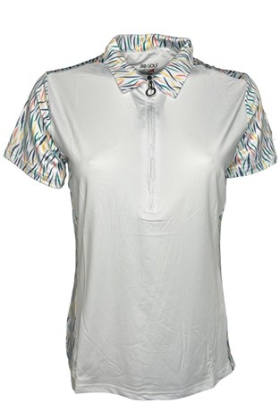 Show details for JRB Ladies Short Sleeved Sapphire Patterned Top - White / Blue Print