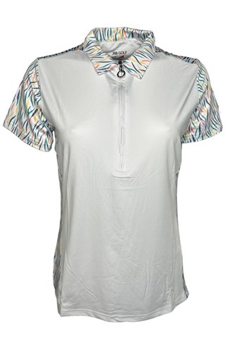Picture of JRB Ladies Short Sleeved Sapphire Patterned Top - White / Blue Print