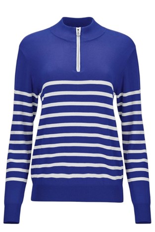 Show details for JRB Ladies 1/4 Zip Sweater - Skipper Blue