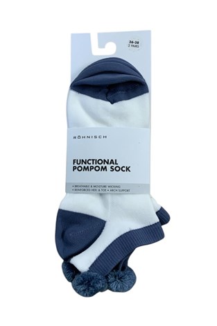 Show details for Rohnisch Ladies Functional Pompom Socks - 2 Pack - Pacific Coast