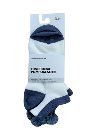 Picture of Rohnisch Ladies Functional Pompom Socks - 2 Pack - Pacific Coast