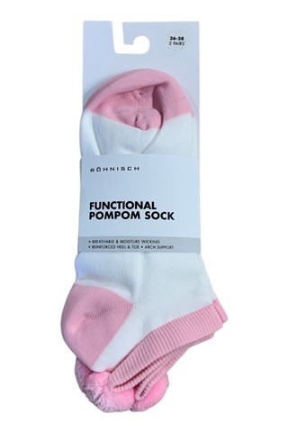 Picture of Rohnisch Ladies Functional Pompom Socks - 2 Pack - Fuchsia Pink