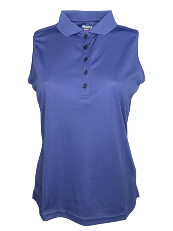 Show details for JRB Ladies Plain Sleeveless Pique Polo - Skipper Blue