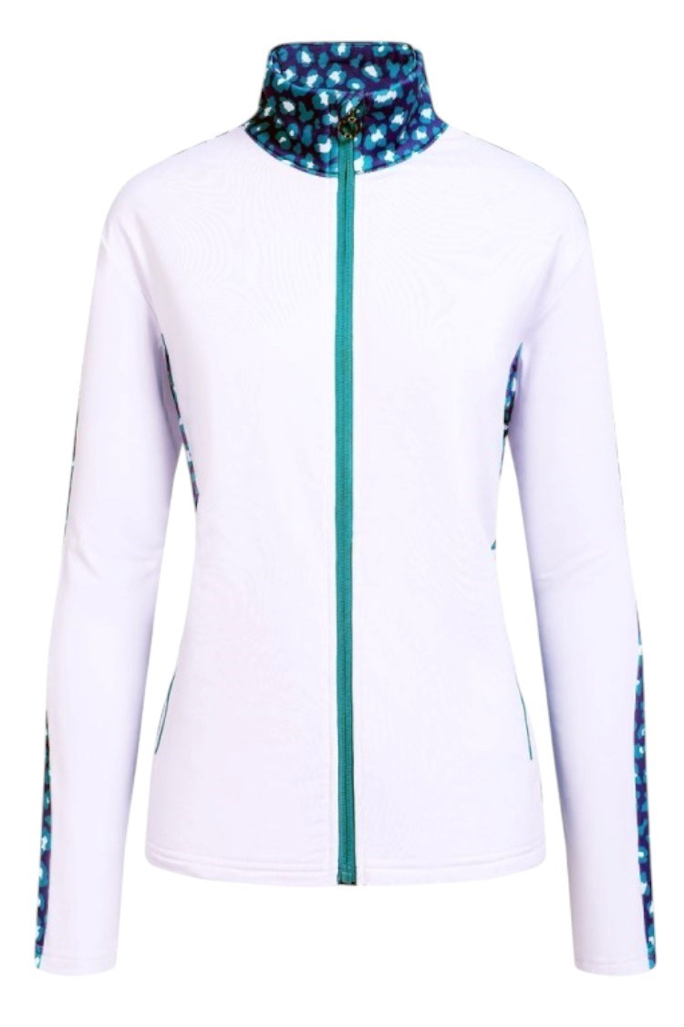 Picture of JRB Ladies Lightweight Midlayer Jacket - White / Lapis Green Print