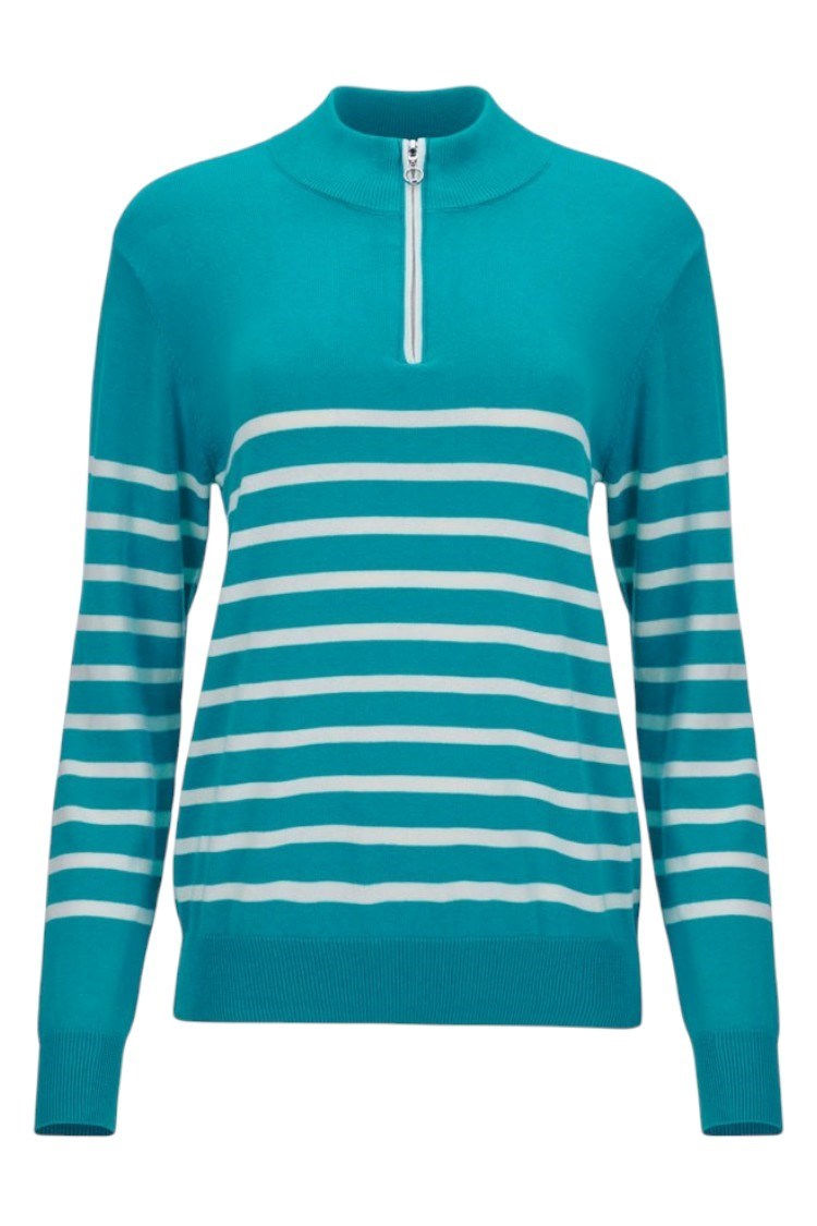 Picture of JRB Ladies 1/4 Zip Sweater - Lapis Green