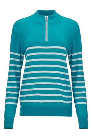 Show details for JRB Ladies 1/4 Zip Sweater - Lapis Green