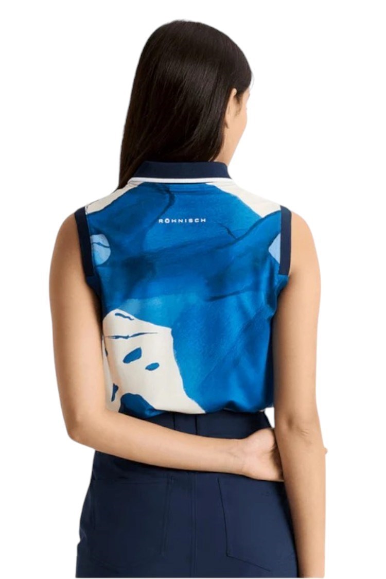 Picture of Rohnisch Ladies Deni Sleeveless Polo Shirt - Blue Aquarelle