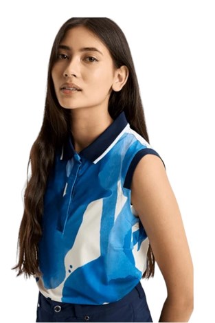 Show details for Rohnisch Ladies Deni Sleeveless Polo Shirt - Blue Aquarelle