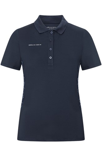 Show details for Rohnisch Ladies Nicky Polo Shirt - Micro R Check Navy