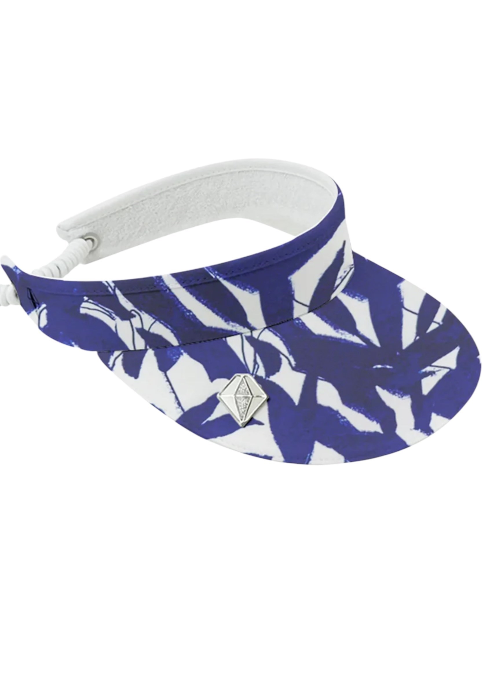 Picture of Pure Golf zns Ladies Arielle Telephone Wired Golf Visor - Wild Peony Navy