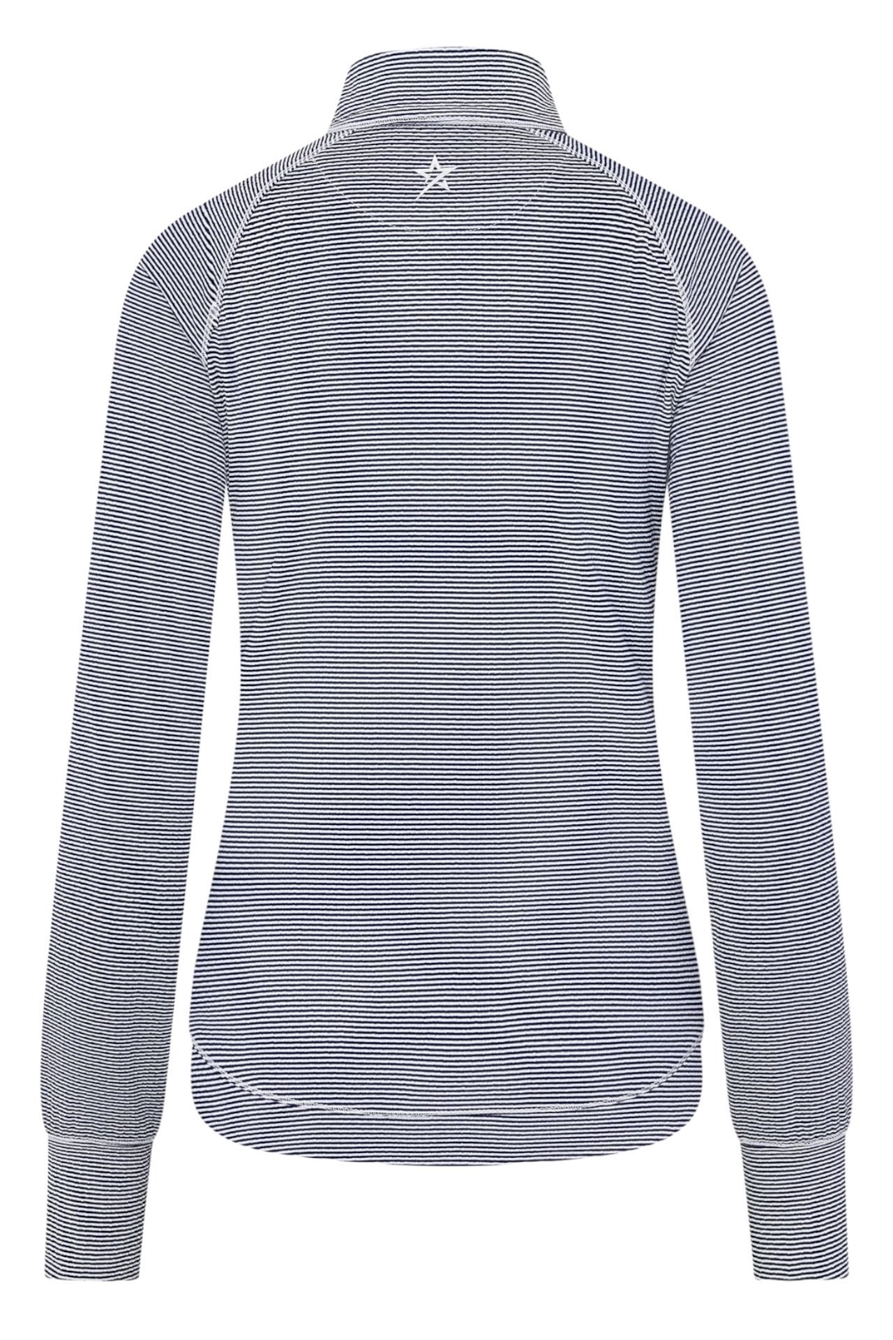 Picture of Swing out Sister Ladies Lottie Stripe ¼ Zip - Midnight Navy / White