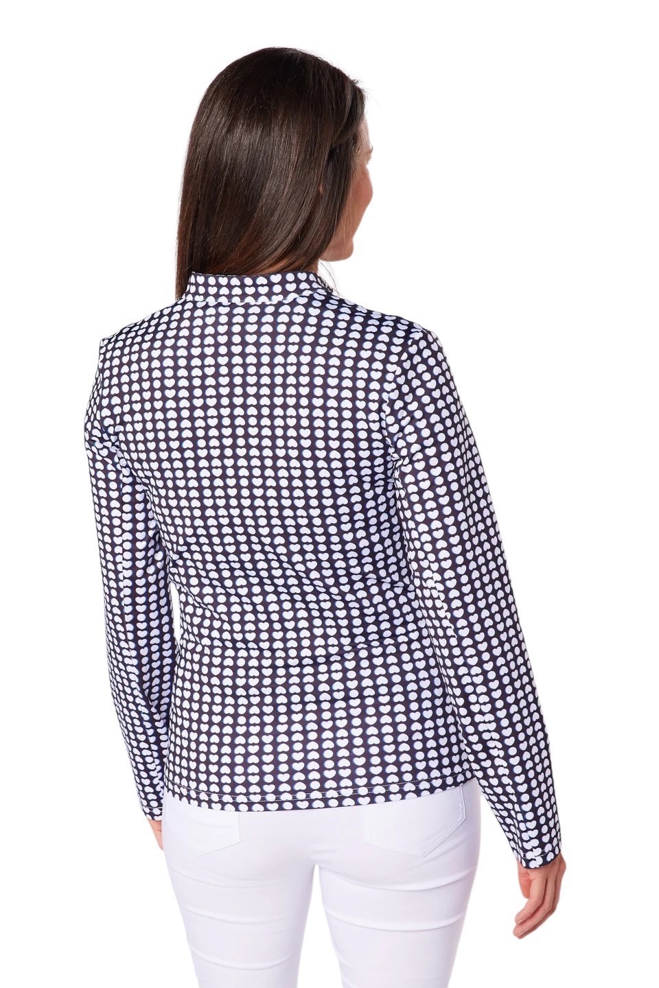 Picture of Swing out Sister Ladies Layla Pattern Long Sleeve ¼ Zip  Top - Love Golf