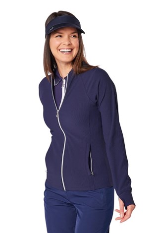 Show details for Swing out Sister Ladies Peach Elite Lightweight Full Zip Jacket - Midnight Navy