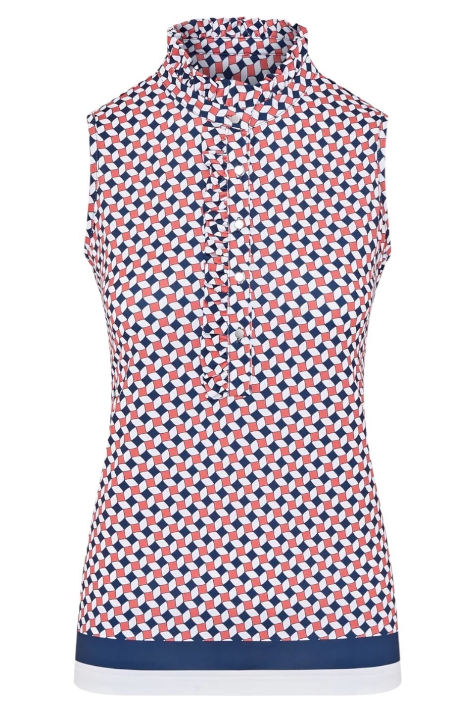 Picture of Swing out Sister Ladies Leona Pattern Frill Sleeveless Top - Jumping Beans