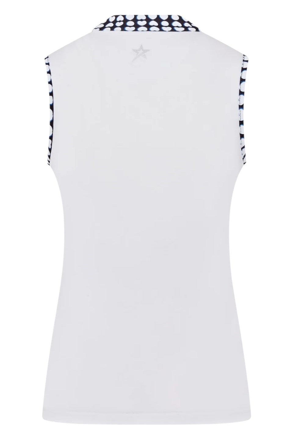 Picture of Swing out Sister Ladies Zest Pattern Pique Sleeveless Polo - White / Love Golf