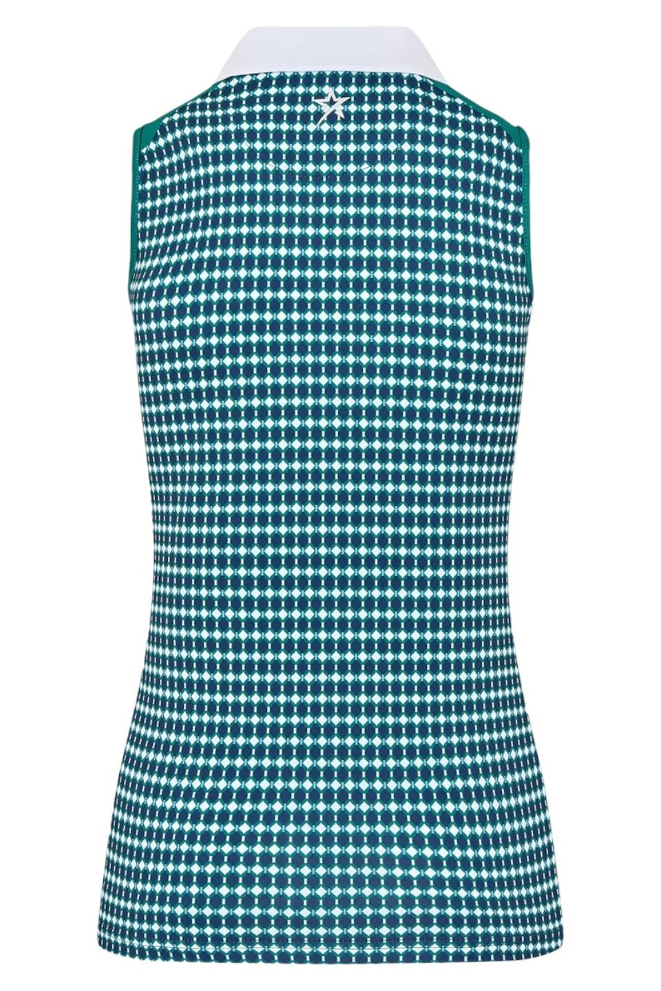 Picture of Swing out Sister Ladies Beth Patterned Sleeveless Polo - Aquatic Awe