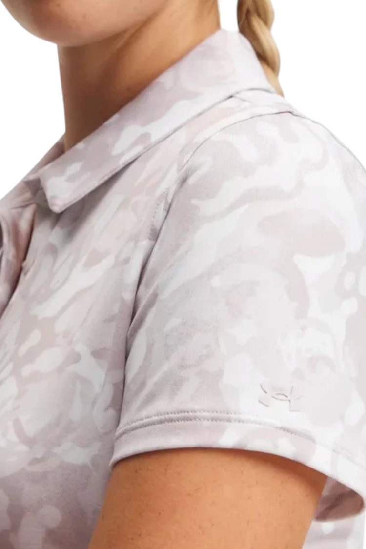 Picture of Under Armour Womens Playoff 3.0 Printed Golf Polo - White Clay / Grey Matter 114