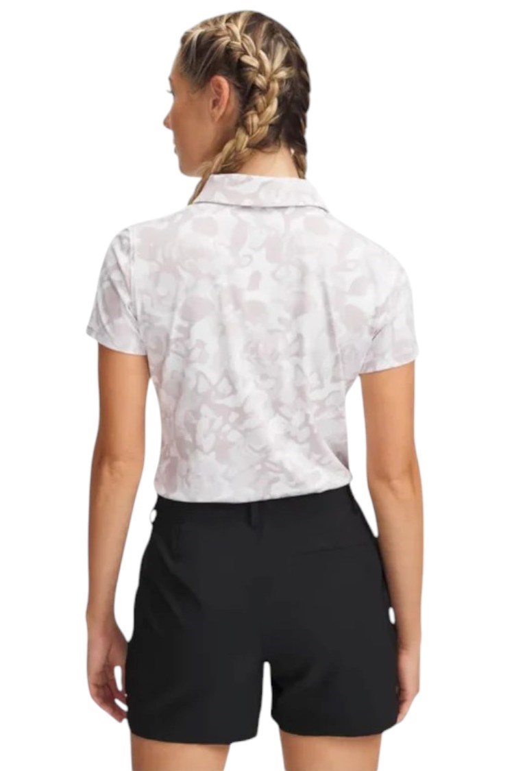 Picture of Under Armour Womens Playoff 3.0 Printed Golf Polo - White Clay / Grey Matter 114