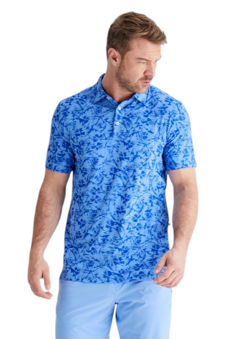 Picture of Ping Men's Diego Foliage Jacquard Polo -  Cornflower Blue