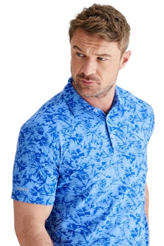 Picture of Ping Men's Diego Foliage Jacquard Polo -  Cornflower Blue