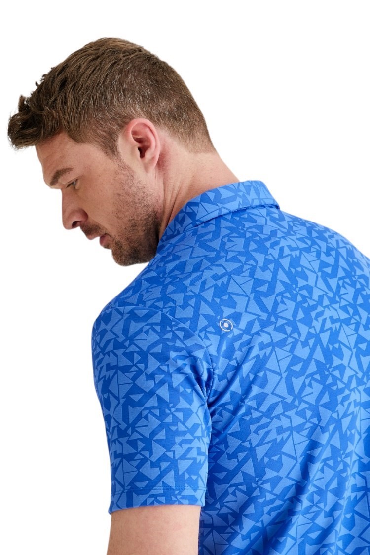 Picture of Ping zns Men's Geo-Camo Jacquard Golf Polo - Ultra Blue - XXL ONLY
