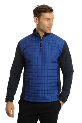 Show details for Island Green Men's Lined 1/4 Zip Quilted Top Layer - Royal / Navy