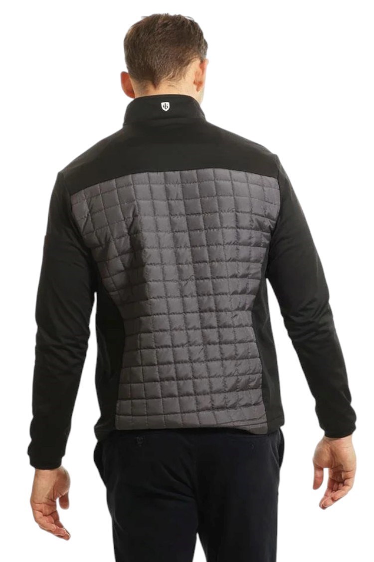 Picture of Island Green Men's Lined 1/4 Zip Quilted Top Layer - Charcoal / Black