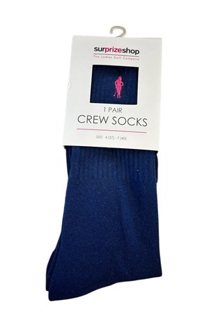 Show details for Surprizeshop Ladies Crew Socks - Navy