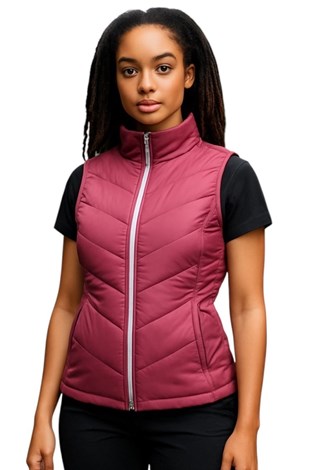 Show details for Sunderland of Scotland Ladies Alaska Bonded Quilted Gilet - Mulberry / Silver