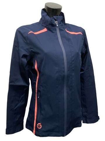 Picture of Sunderland of Scotland Ladies Killy Waterproof Golf Jacket - Navy / Coral - XXL ONLY