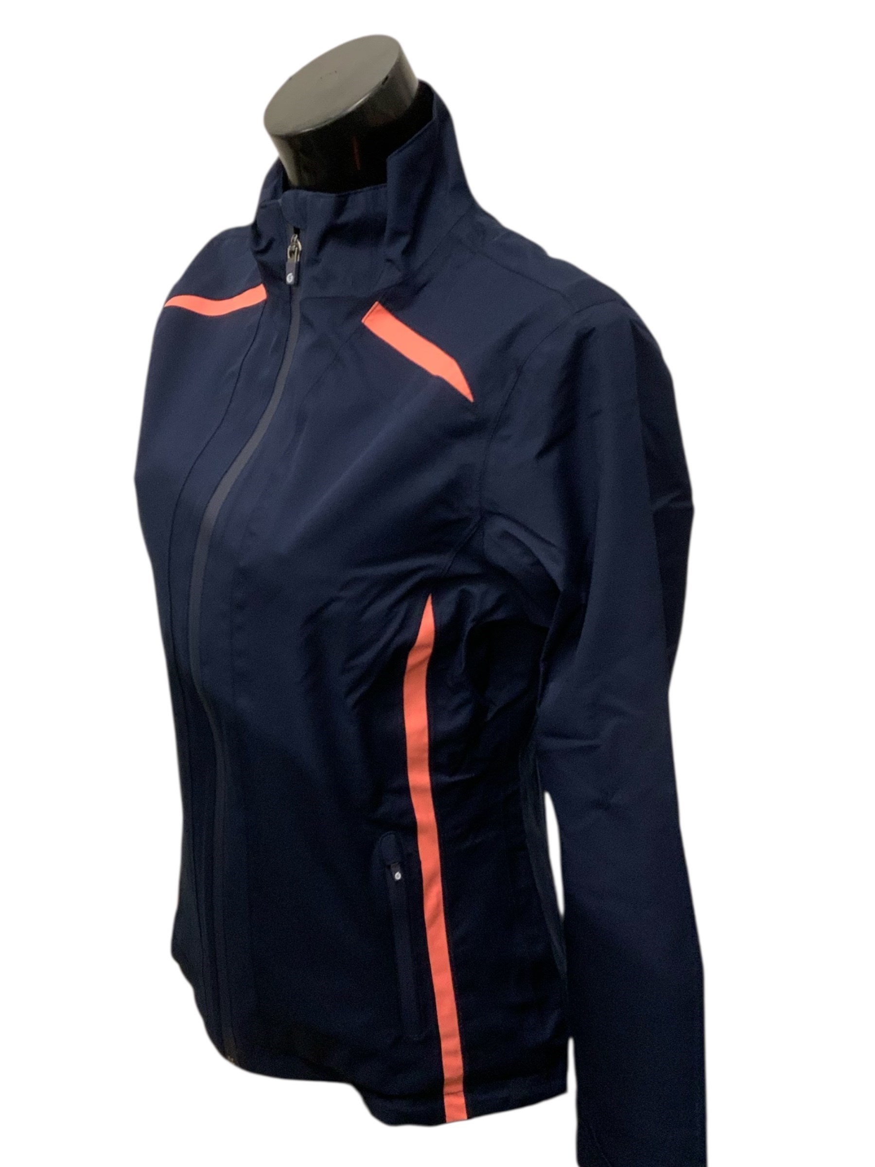 Picture of Sunderland of Scotland Ladies Killy Waterproof Golf Jacket - Navy / Coral - XXL ONLY