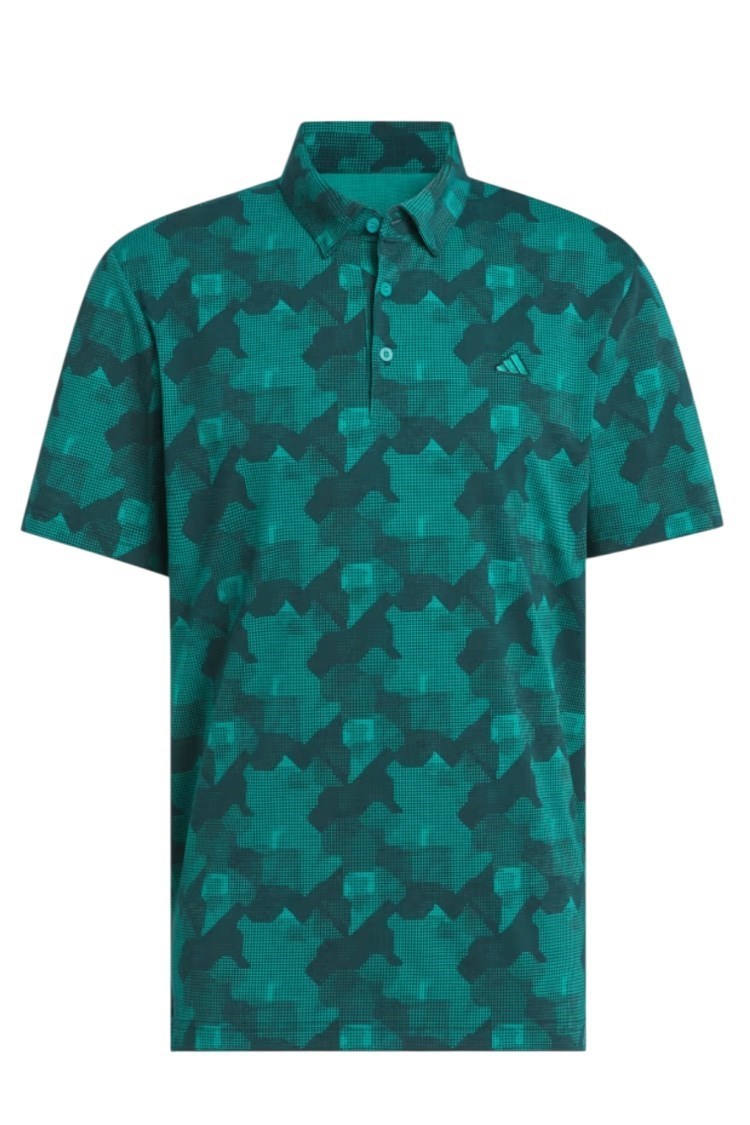 Picture of adidas Men's Go-To Printed Polo Shirt -  Pure Teal / Aurora Ivy