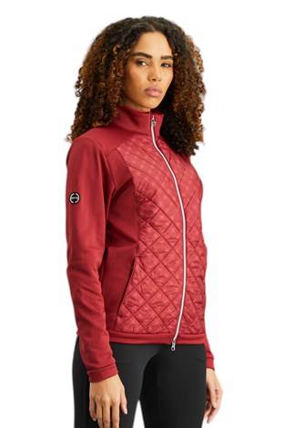 Show details for Ping Ladies Ashlynn Hybrid Fleece Jacket – Tibetan Red Multi