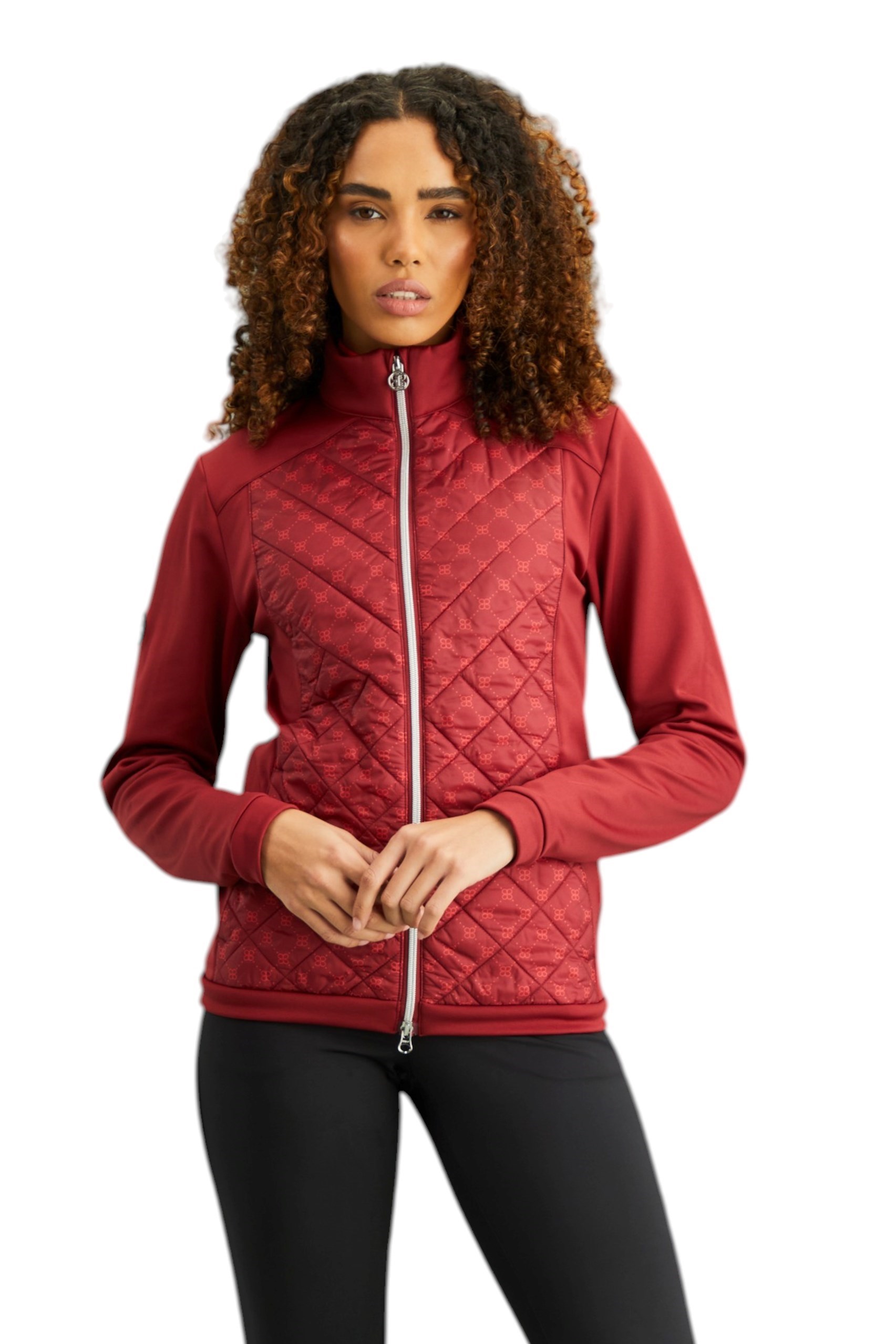 Picture of Ping Ladies Ashlynn Hybrid Fleece Jacket – Tibetan Red Multi