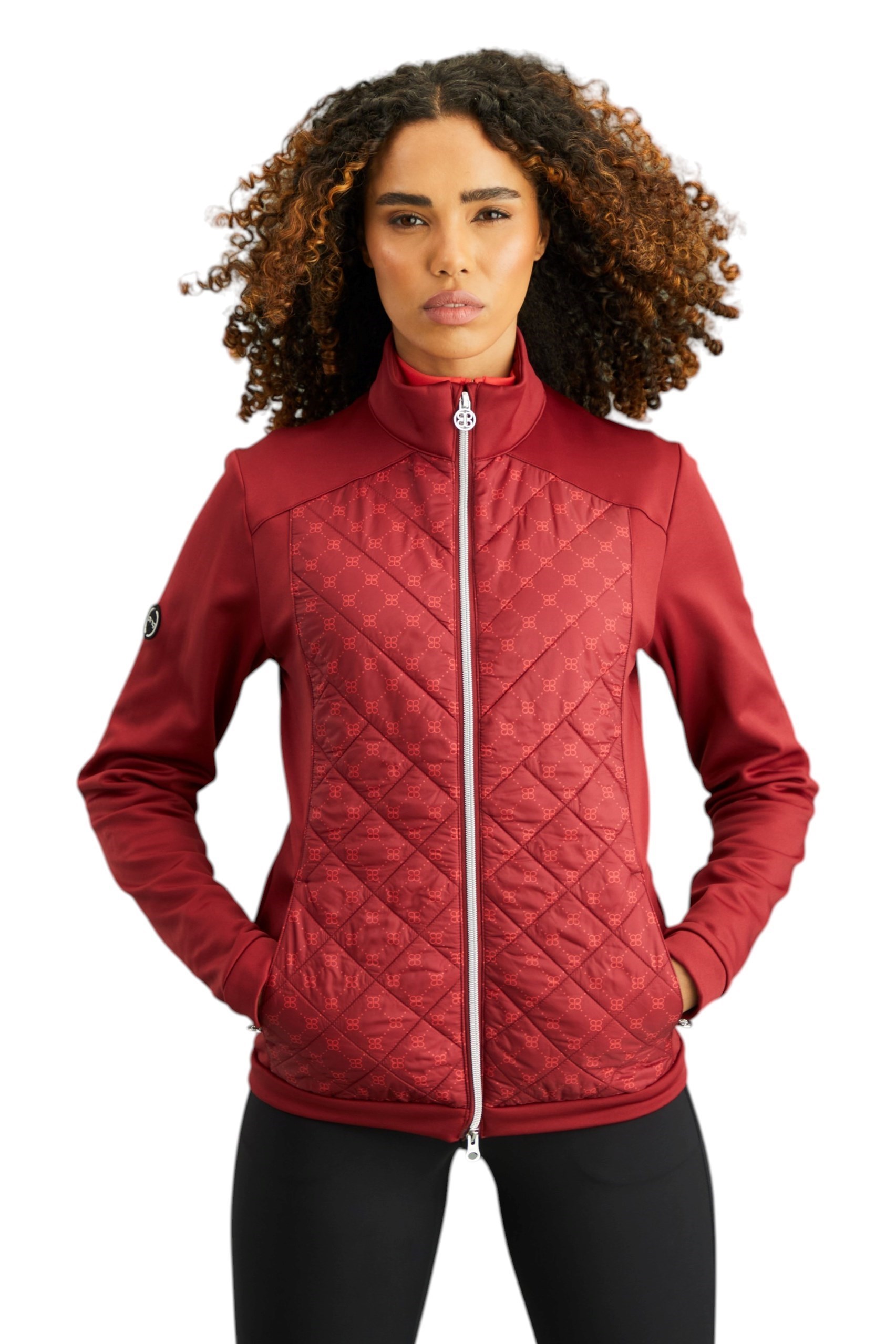 Picture of Ping Ladies Ashlynn Hybrid Fleece Jacket – Tibetan Red Multi