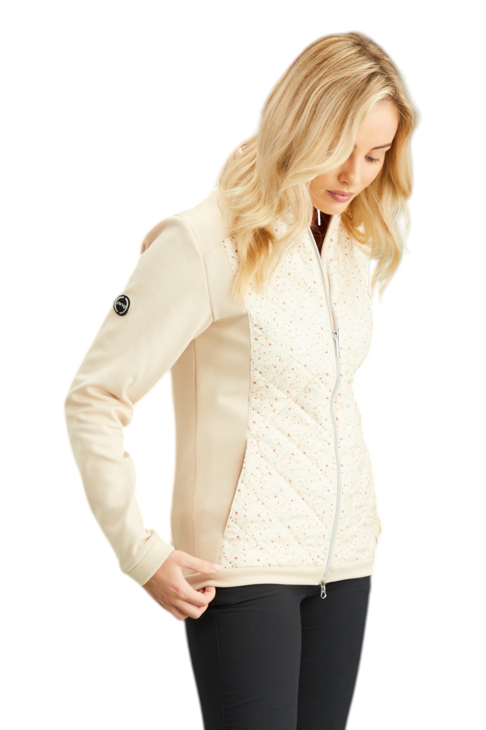 Picture of Ping Ladies Ashlynn Hybrid Fleece Jacket - Sand Multi