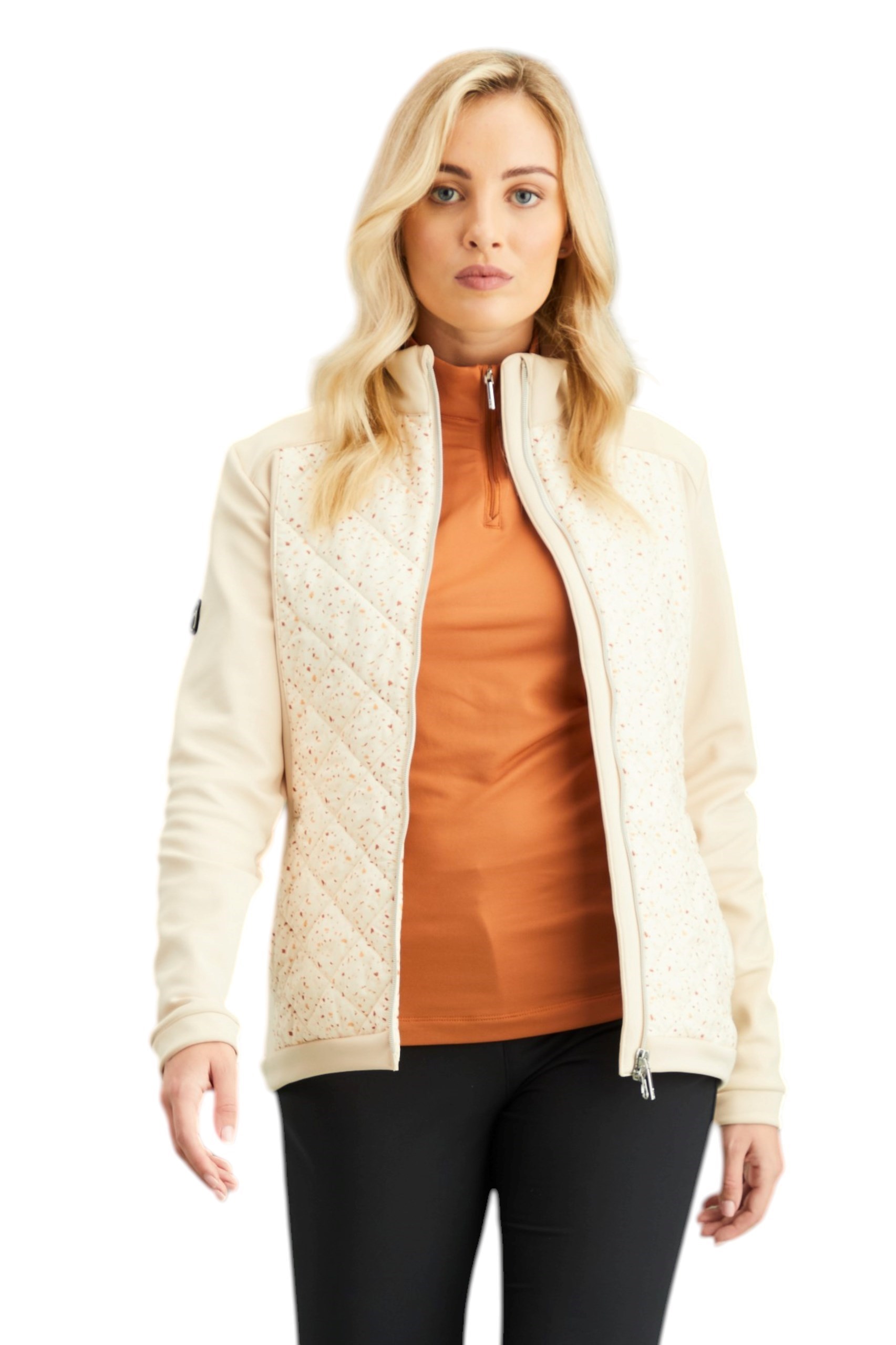 Picture of Ping Ladies Ashlynn Hybrid Fleece Jacket - Sand Multi