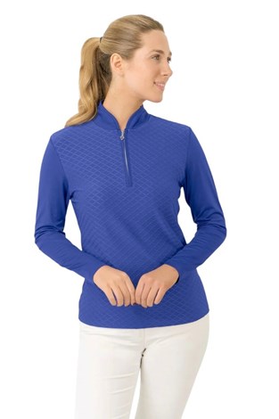 Show details for Pure Golf Ladies Valley Long Sleeve Polo Shirt - Yale Navy