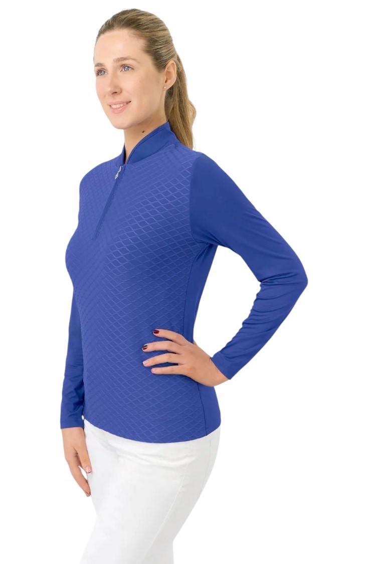 Picture of Pure Golf Ladies Valley Long Sleeve Polo Shirt - Yale Navy