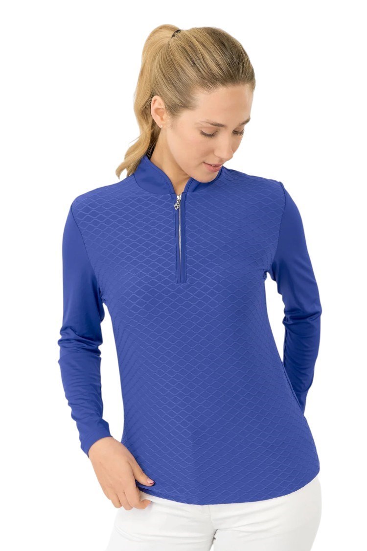 Picture of Pure Golf Ladies Valley Long Sleeve Polo Shirt - Yale Navy
