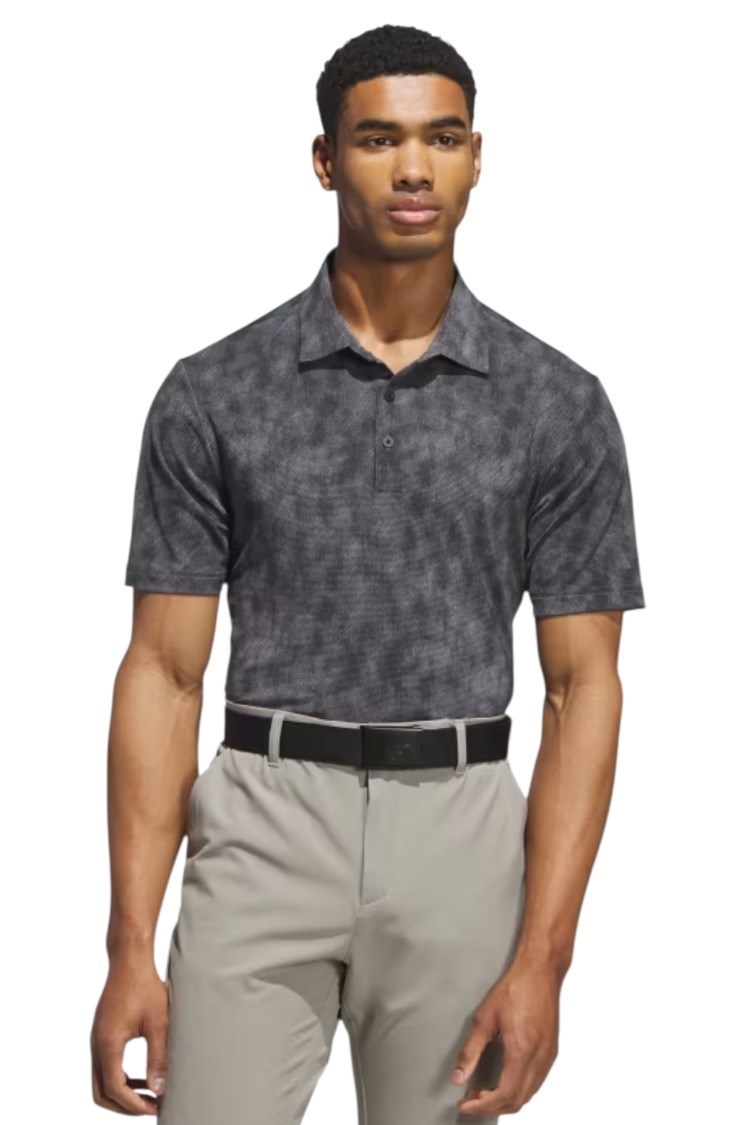 Picture of adidas Men's Ultimate 365 Textured Print Polo - Black / Grey Five