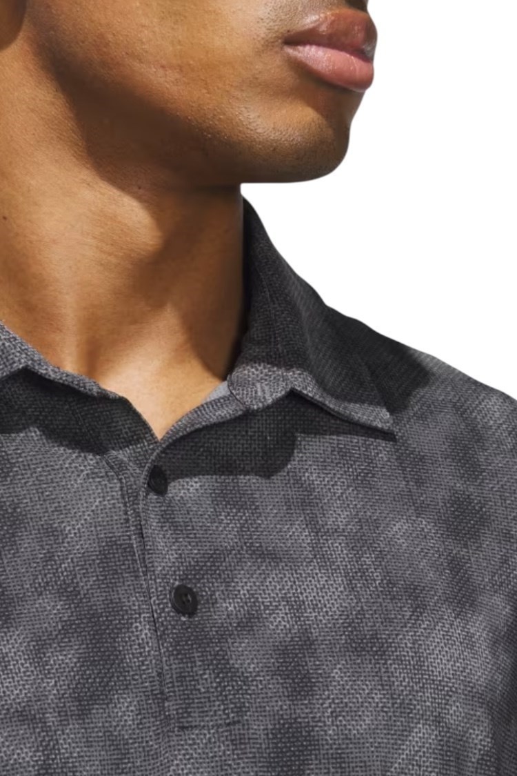Picture of adidas Men's Ultimate 365 Textured Print Polo - Black / Grey Five