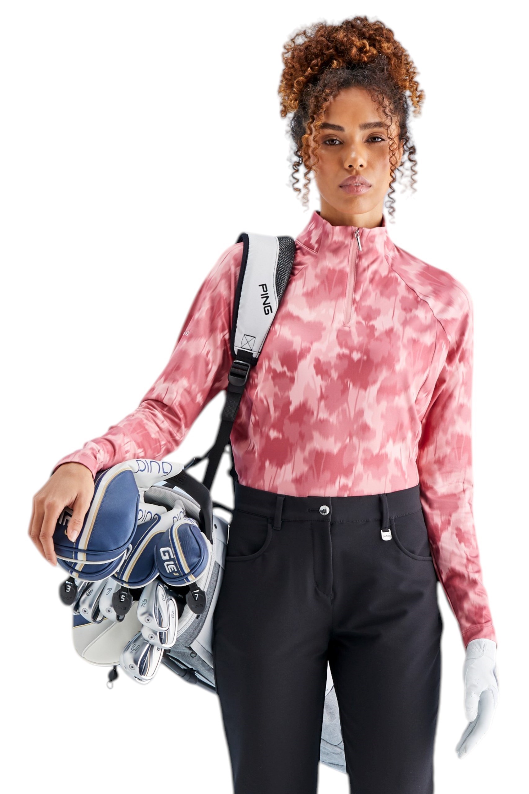 Picture of Ping Ladies Jasmine Long Sleeve Top - Rose Multi