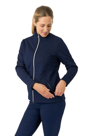 Show details for Pure Golf Ladies Lola Lined Textured Jacket - Navy