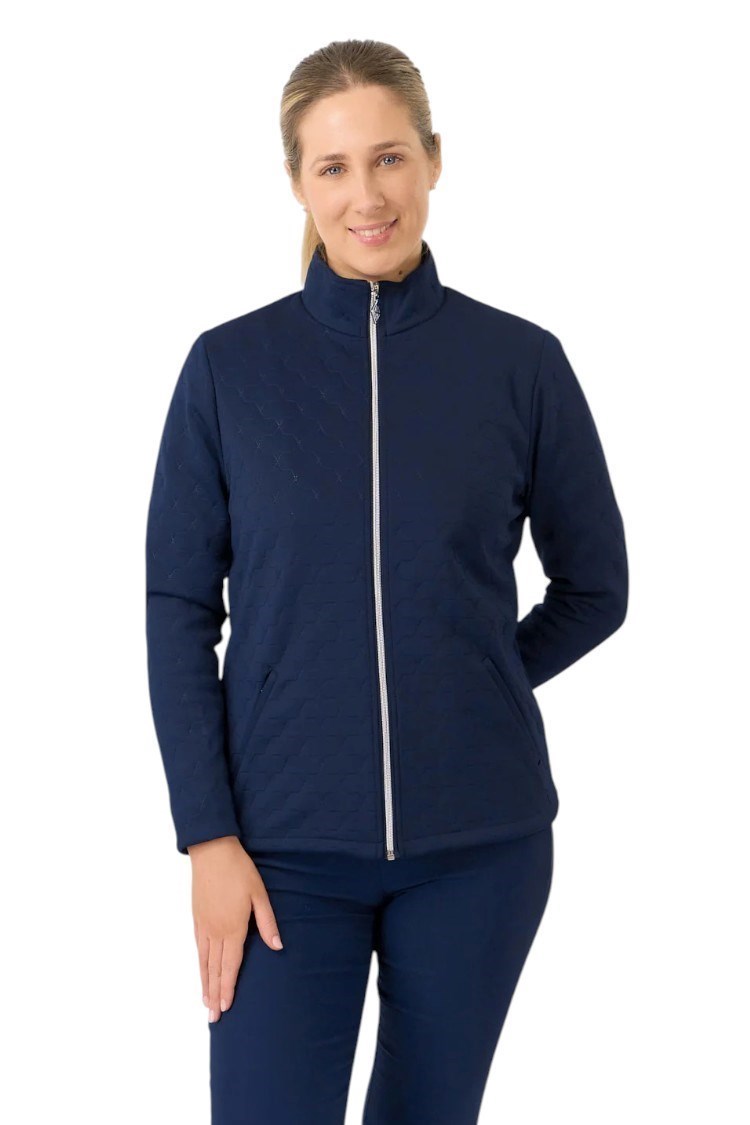 Picture of Pure Golf Ladies Lola Lined Textured Jacket - Navy